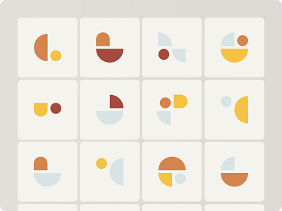 Сolored shapes for website design 60s branding color flat illustration ui