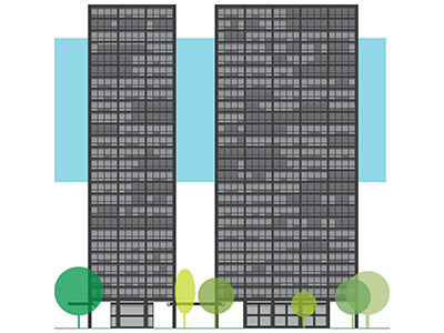 860-880 Lake Shore Drive architecture building chicago illustration mies rohe skyscarper