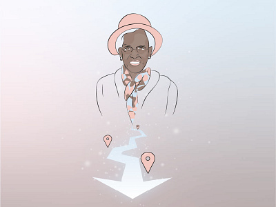 Inventor of the GPS - Gladys West concept concepts design gladys west gps gps tracker gradient ideation illustration innovation minimalistic navigate