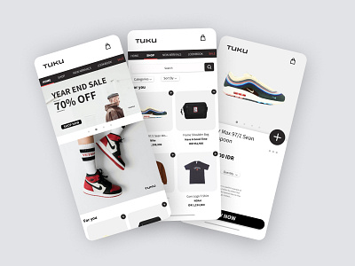 TUKU - fashion e-commerce mobile app clean fashion fashion app ui white