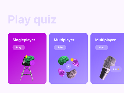 Welcome screen brain game illustration play purple quiz uidesign violet