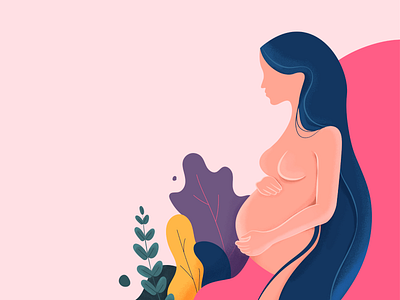 Pregnancy illustration pregnant woman