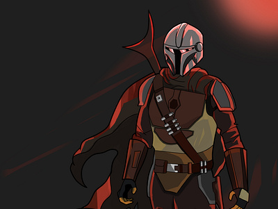 Mandalorian animation character digitalpainting illustration painting