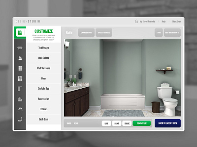 Bathroom Designer clean design interaction interface landing simple site ui ux web