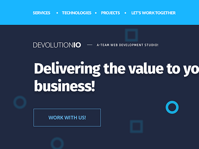 Devolution - new landing page agency dev agency development landing