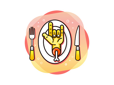 Love meal bloody eat fork fun hand illustration knife love meal