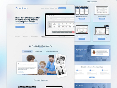 Home Page Design for Medical Software emr landingpage marketing medical modern saas software tabs ui ux webdesign