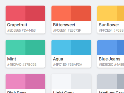 Flattastic Pro Color Palette - HTML / CSS code color css html