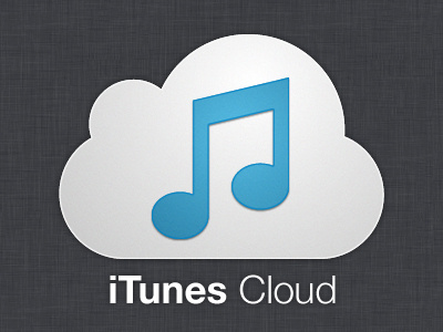 iTunes Cloud blue cloud icon vector white
