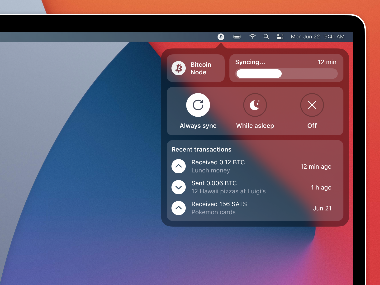 Bitcoin node as a system service by Christoph Ono on Dribbble