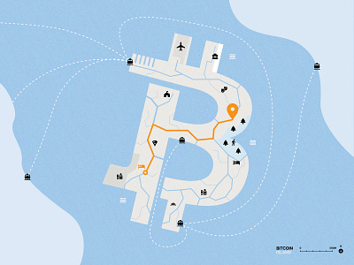 Welcome to Bitcoin Island bitcoin crypto cryptocurrency illustration map