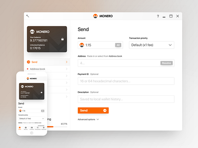 Monero wallet light theme