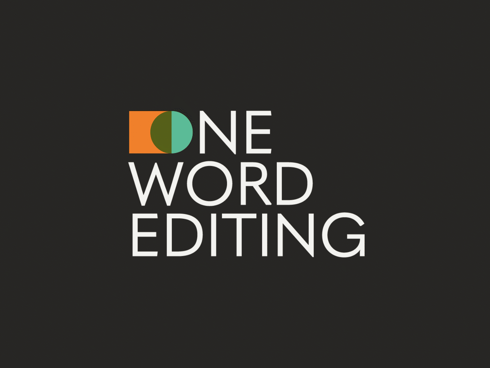 One Word Editing brand identity branding branding and identity icon logo logo design typography web website