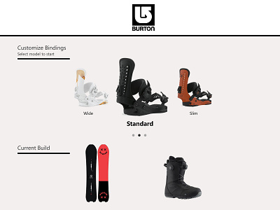 customize product - 033 adobexd bindings boots burton burtonsnowboards daily 100 challenge dailyui dailyui033 snowboard