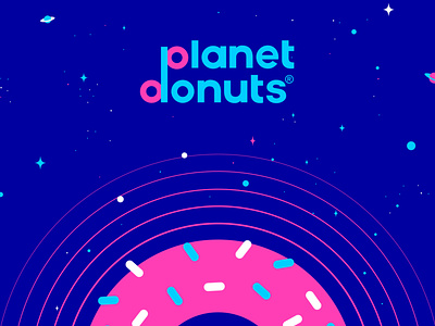 Planet Donuts branding design donuts identity illustration logo logo design minimal typography vector