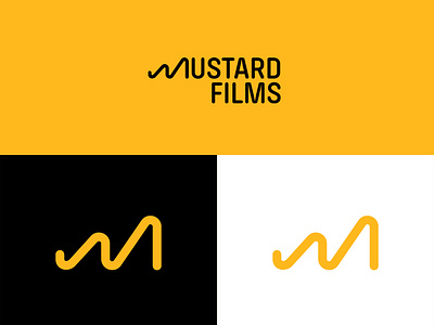 Mustard Films branding design identity letter m logo logo design m minimal mustard typography vector wordmark