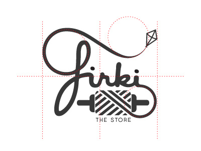 FIRKI Logo branding handwritten identity kite lettering logo logo design spool thread typography vector