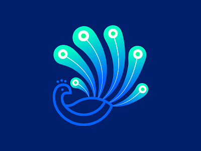 Peacock bird brandmark icon illustration logo logo design minimal peacock symbol vector