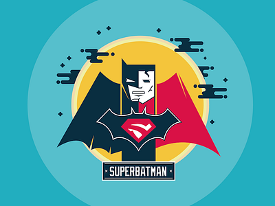 SUPERBATMAN art batman borabula illustration superman vectorart