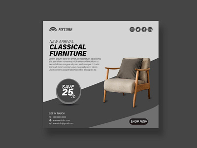 Furniture social media post template ads banner funiture banner post template social media cover social media post template design web banner