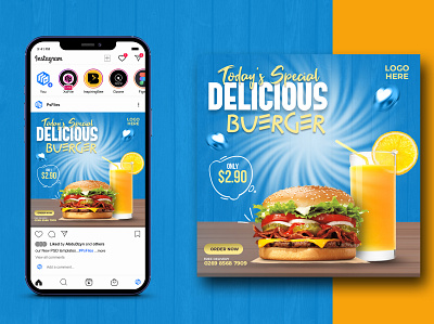Burger Social Media Design banner banner design burger banner food banner graphic design social media post