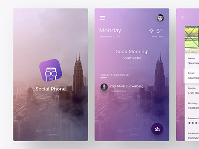 Social Phone App - Home Screen - Splash app apploitte design mobile app soumeetra ui user experience user interface ux
