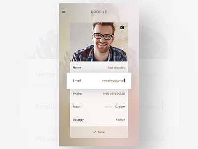 Profile Screen - Wedding App UI/UX app apploitte design mobile app soumeetra ui user experience user interface ux wedding app