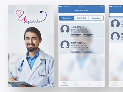 StepToDoctors (For Doctors) Mobile App UI/UX app apploitte design doctor app mobile app soumeetra ui user experience user interface ux