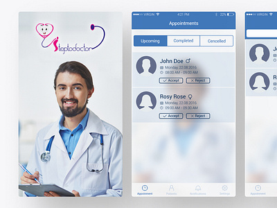 StepToDoctors (For Doctors) Mobile App UI/UX