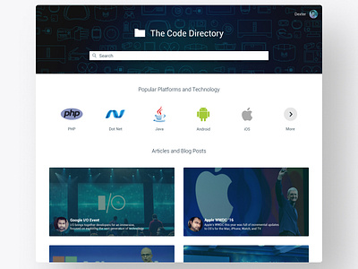 The Code Directory WebApp UI/UX apploitte design soumeetra ui user experience user interface ux web design