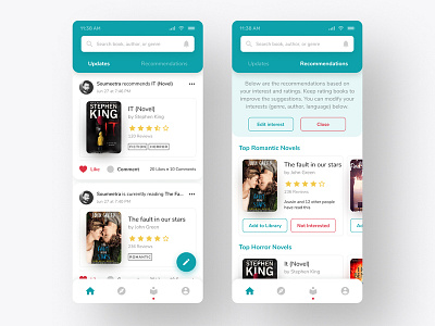 Book Recommendations Mobile App UI/UX