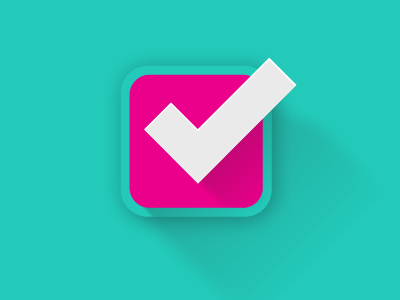 ToDo App 3d app check flat icon logo material pink shadow task teal ui