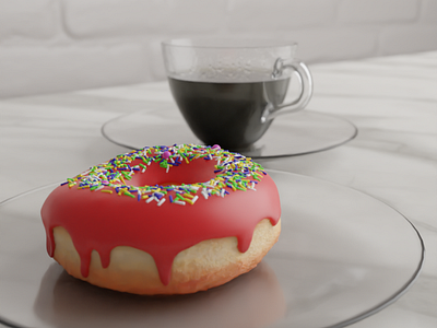 Donut & coffee 3d blender blender3d donut render