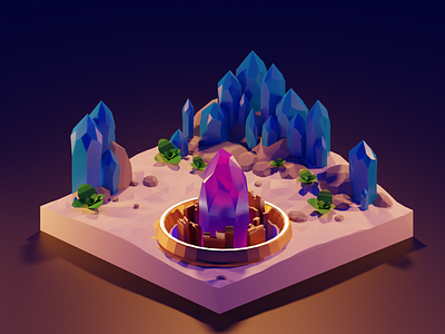 LowPoly Crystal Desert