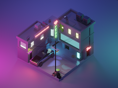 LowPoly Cyberpunk 3d blender blender3d city cyberpunk cycles lowpoly polygonrunway render