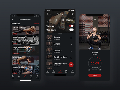 Fitness & Workout App app application fitness ios mobile sport ui uiux uiux design ux workout