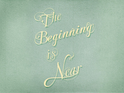 The Beginning is Near hand lettering illustration vintage