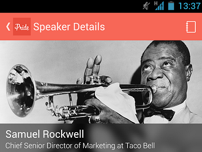 Speaker Profile About android poundsign ui