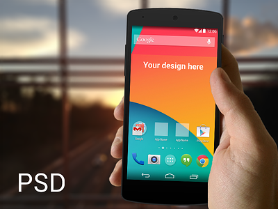 (PSD) Nexus 5 in hand template amazing android cool freebie kitkat poundsign psd template ui user interface ux