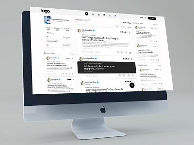 Social Media Platform UI Design dashboard ui socialmedia ui ux web design