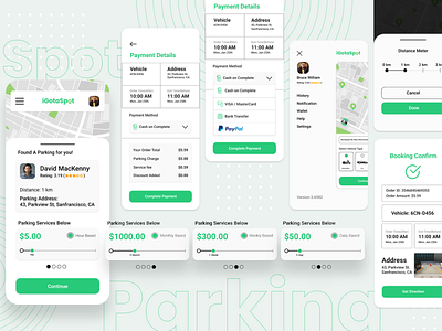 Parking App Package & Booking Design app ui ux