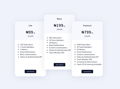 Pricing cards design cards dailyui design naira pricing plan ui