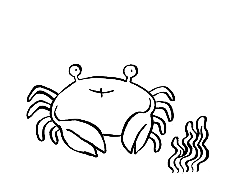 04 Underwater animation crab illustration inktober