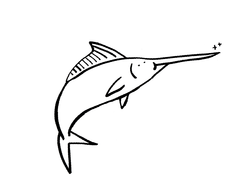 06 Sword animation illustration inktober swordfish