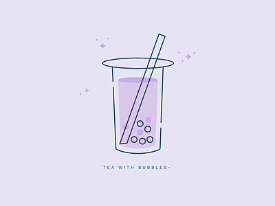 Tea with Bubbles~ bubble tea drink graphic illustration illustrator simple vector
