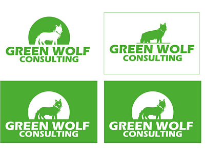Green Wolf Consulting animal animal art branding design illustrator logo vector
