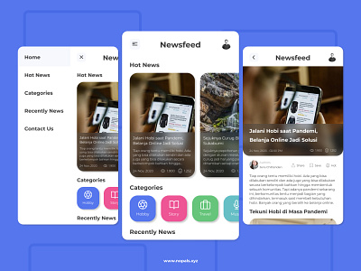 Newsfeed Design Concept design illustration minimal mobile app news news app newsfeed newspaper ui ux