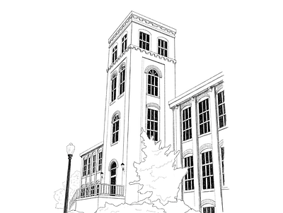 Godfrey Hall Digital Drawing architecture art clemson drawing illustration ipad procreate sketch