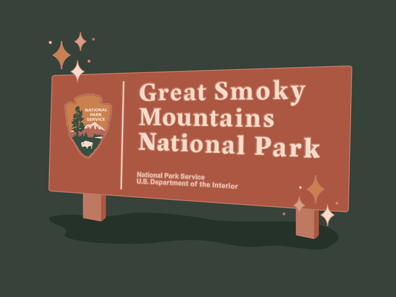 Great Smoky Mountains National Park Sign by Kristen George on Dribbble