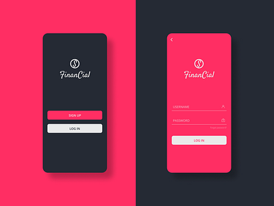 Log In / Sign Up Screen banking branding figma finance finance app illustration ios app login login screen logo sign in sign up ui ui design uiux ux